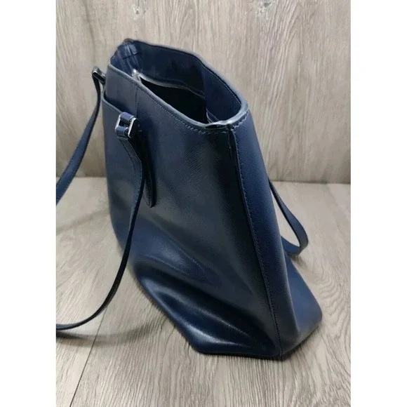 Kate Spade All Day Tote Dainty Bloom Medium Blue Leather Carry all Bag - Picture 6 of 9